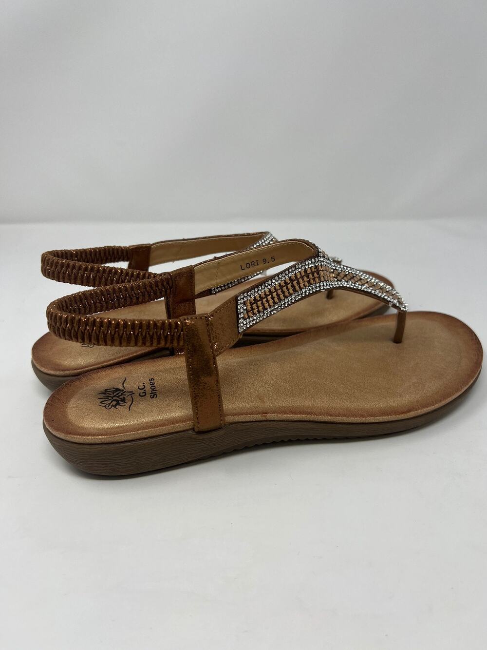 GC Good Choice Women's 9.5 Lori Embellished Bronze Sandals